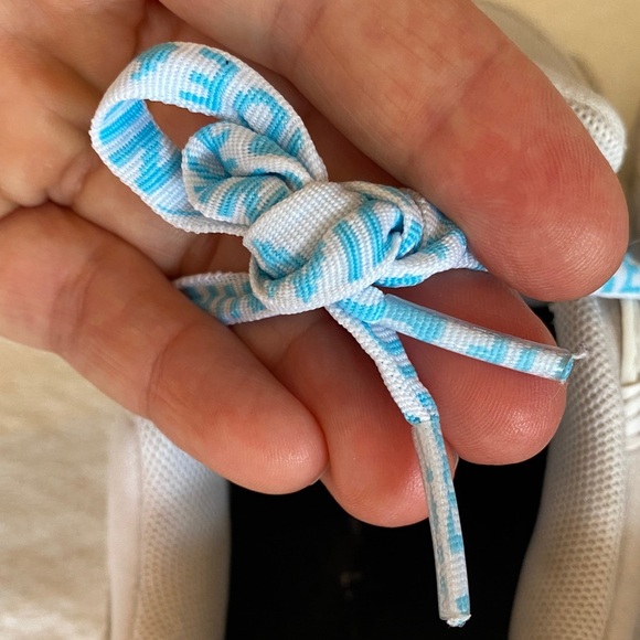 Nike Air White and Teal Sneakers Neon Athletic Shoes - Picture 8 of 15